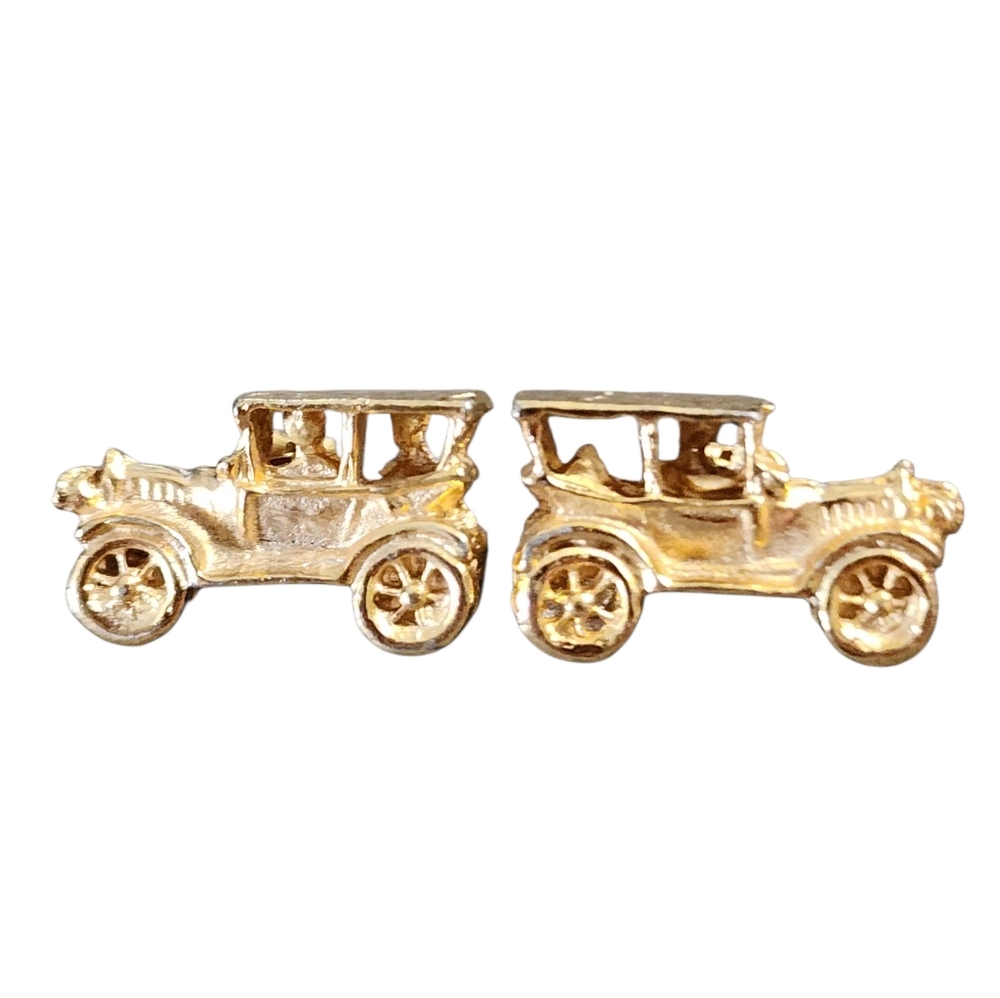 Goldtone Vintage Car Stud Earrings